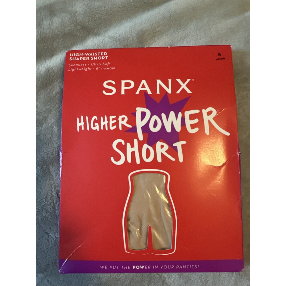 Spanx Power Series Tummy Control Mid Thigh Shaping Short Briefs Soft Nude Small